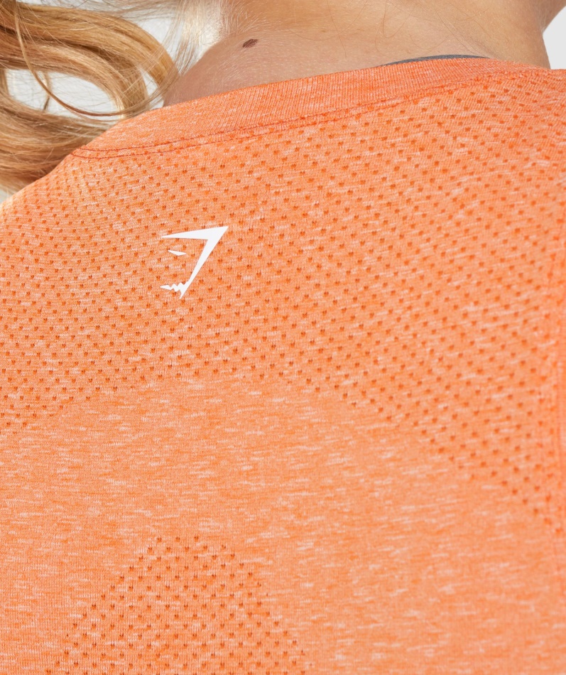 Gymshark Vital Sømløs 2.0 Lett Tank Aprikos Oransje Mergel