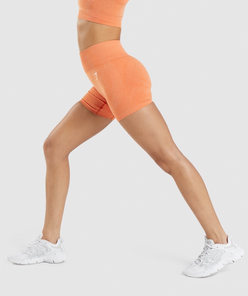 Gymshark Vital Sømløs 2.0 Shorts Aprikos Oransje Mergel