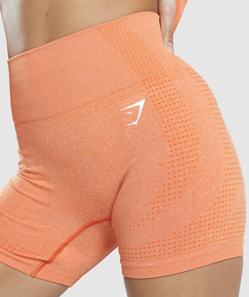 Gymshark Vital Sømløs 2.0 Shorts Aprikos Oransje Mergel
