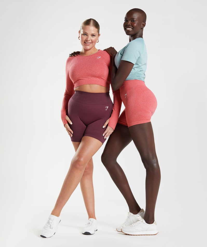 Gymshark Vital Sømløs 2.0 Shorts Bakt Rødbrun Mergel