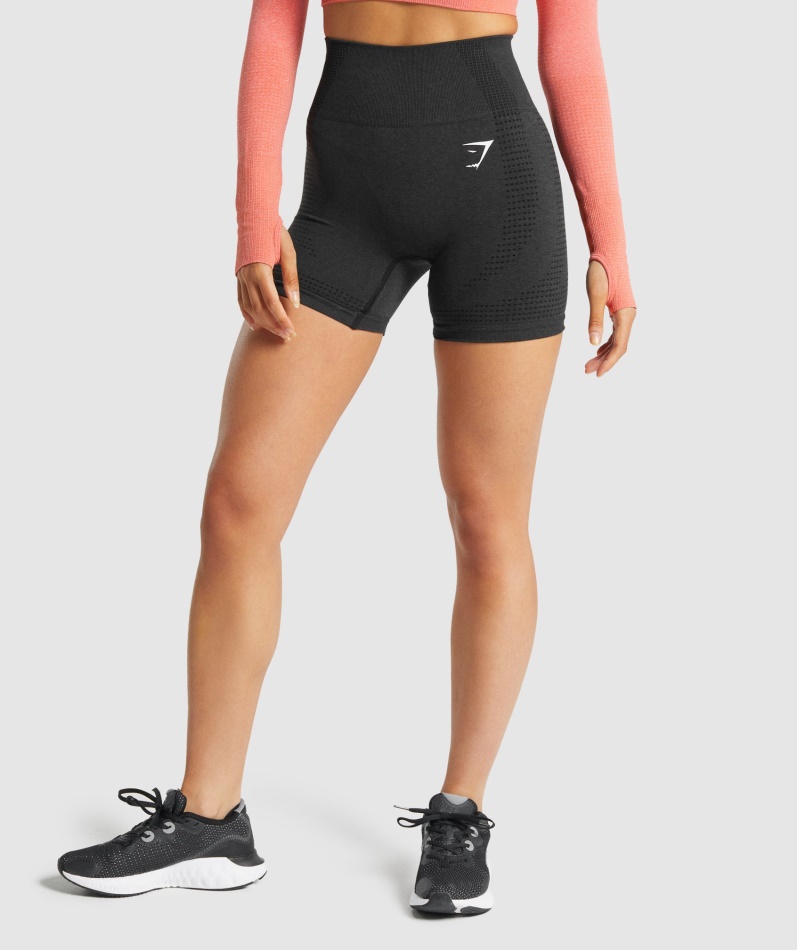 Gymshark Vital Sømløs 2.0 Shorts Svart Mergel