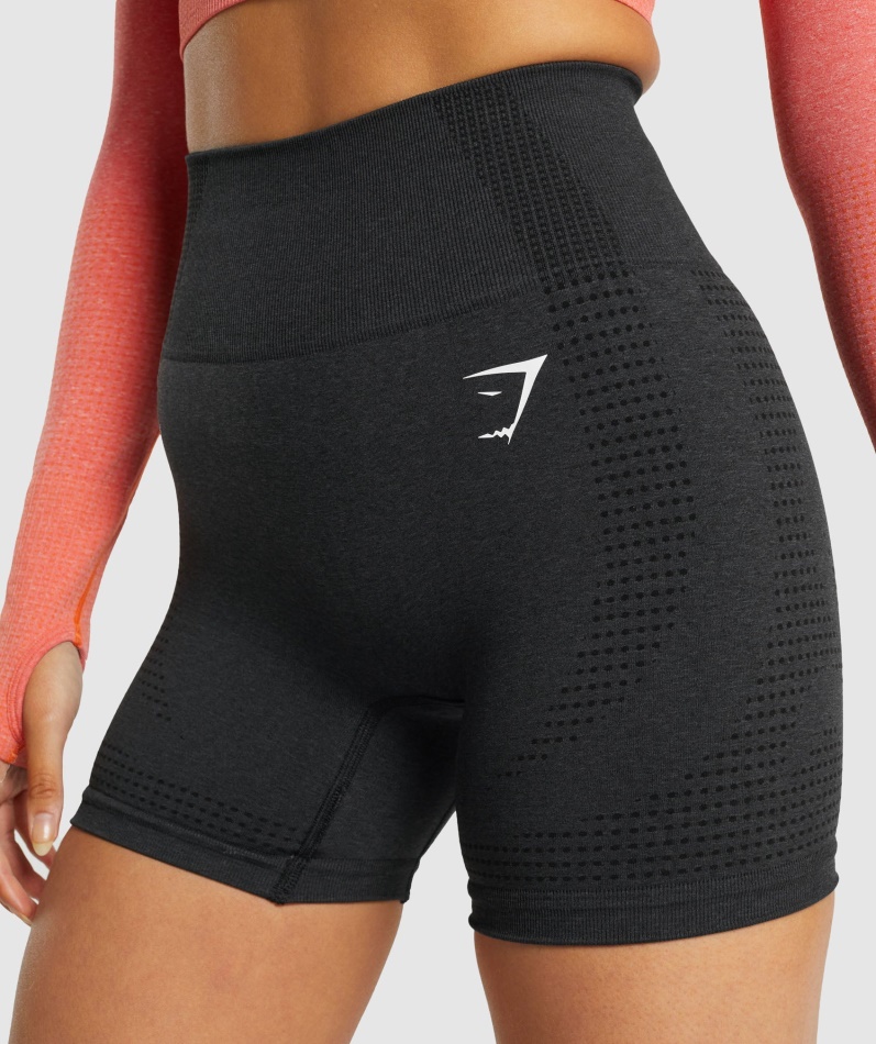Gymshark Vital Sømløs 2.0 Shorts Svart Mergel