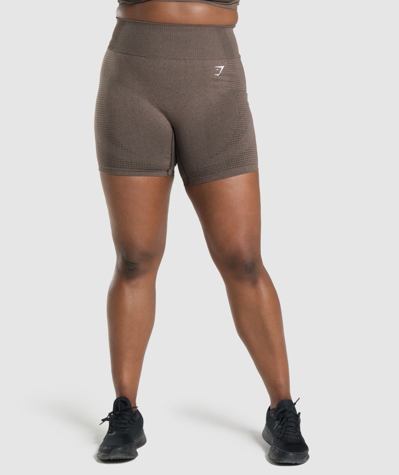 Gymshark Vital Sømløs 2.0 Shorts Brun Mergel