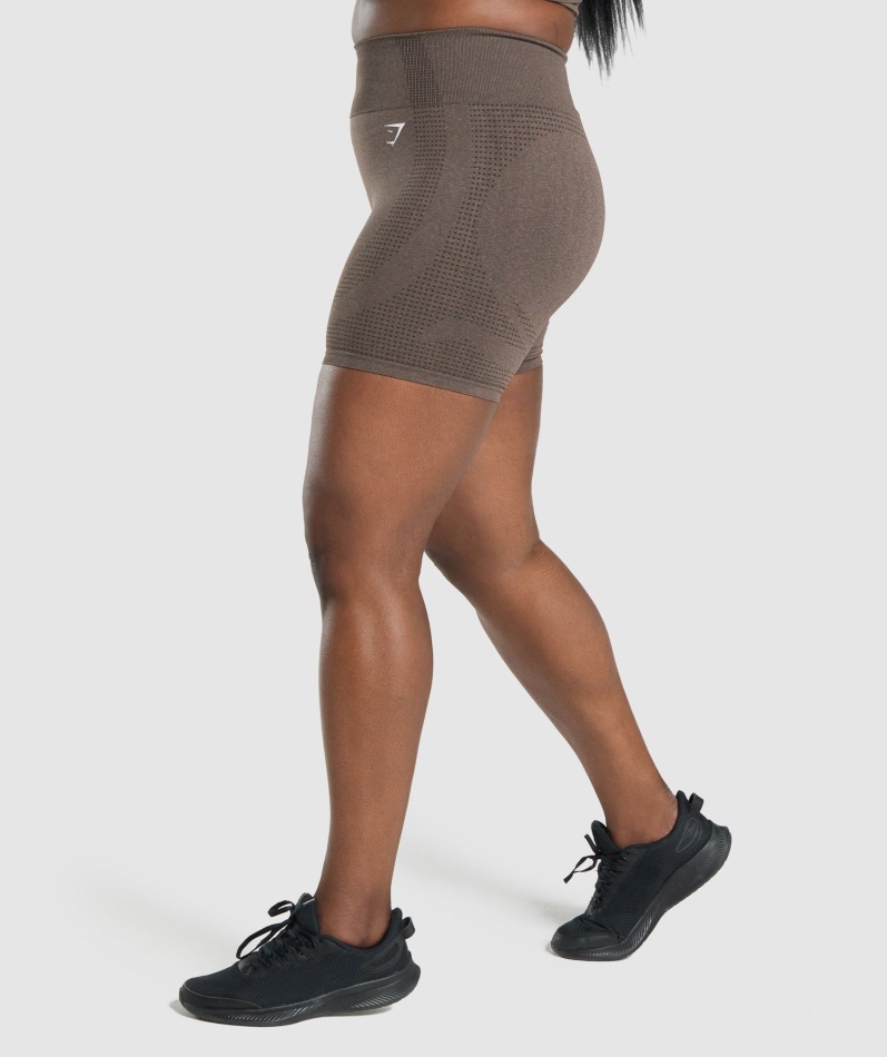 Gymshark Vital Sømløs 2.0 Shorts Brun Mergel