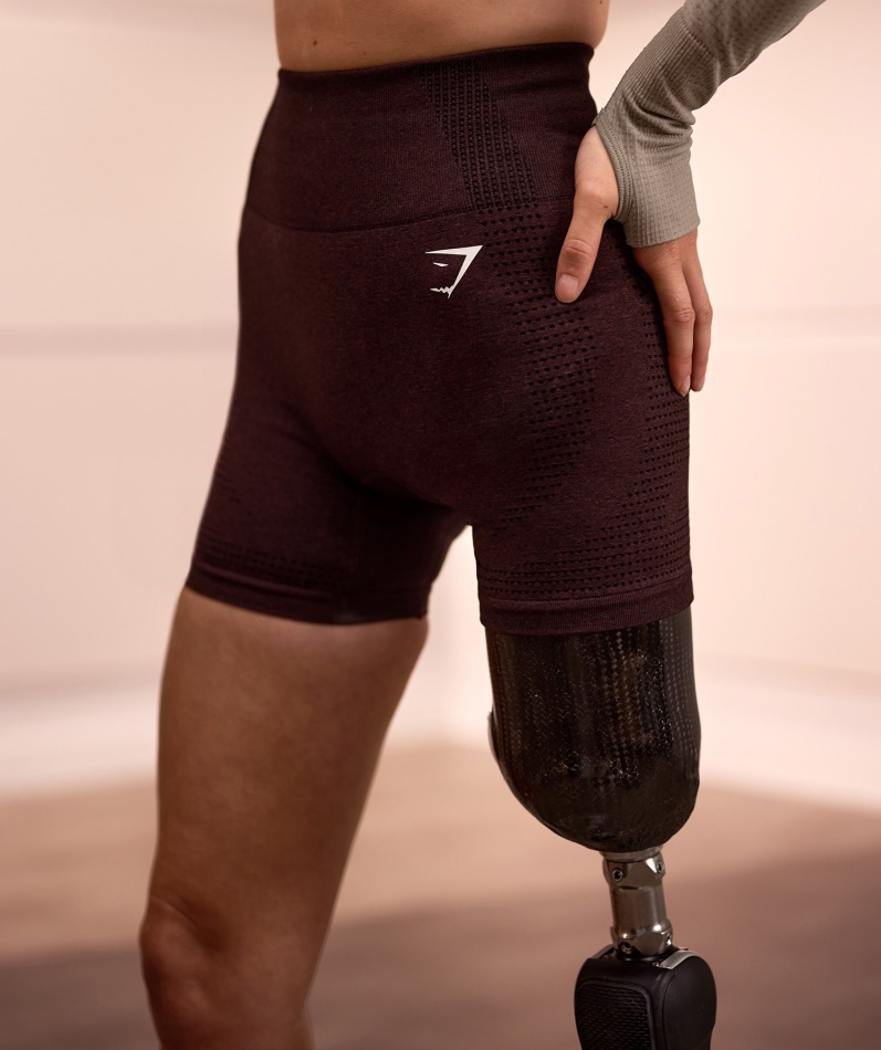 Gymshark Vital Sømløs 2.0 Shorts Kirsebærbrun Mergel