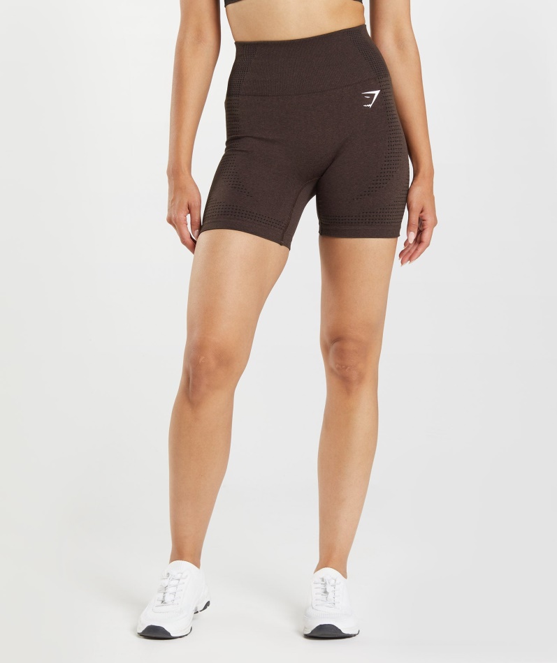 Gymshark Vital Sømløs 2.0 Shorts Kirsebærbrun Mergel