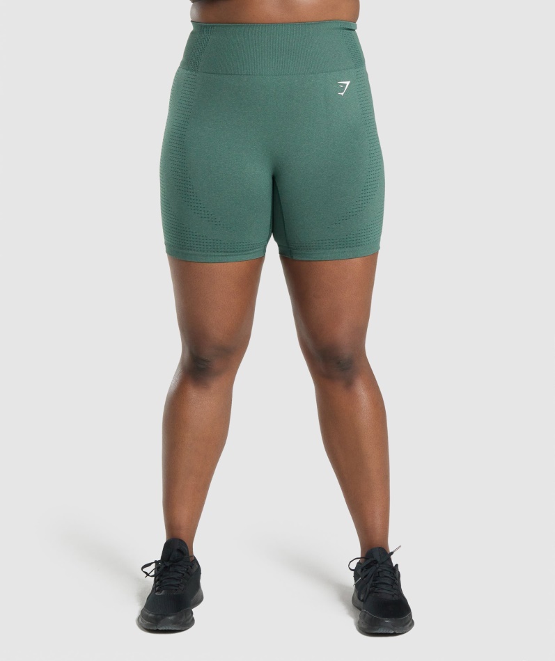 Gymshark Vital Sømløs 2.0 Shorts Mørkegrønn Mergel