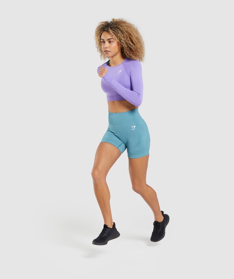 Gymshark Vital Sømløs 2.0 Shorts Tahoe Teal Marl