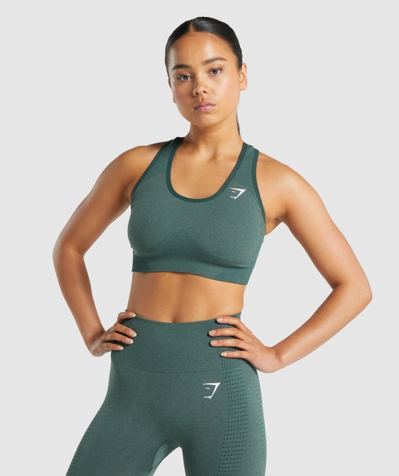 Gymshark Vital Seamless 2.0 Sports-bh Mørkegrønn Mergel
