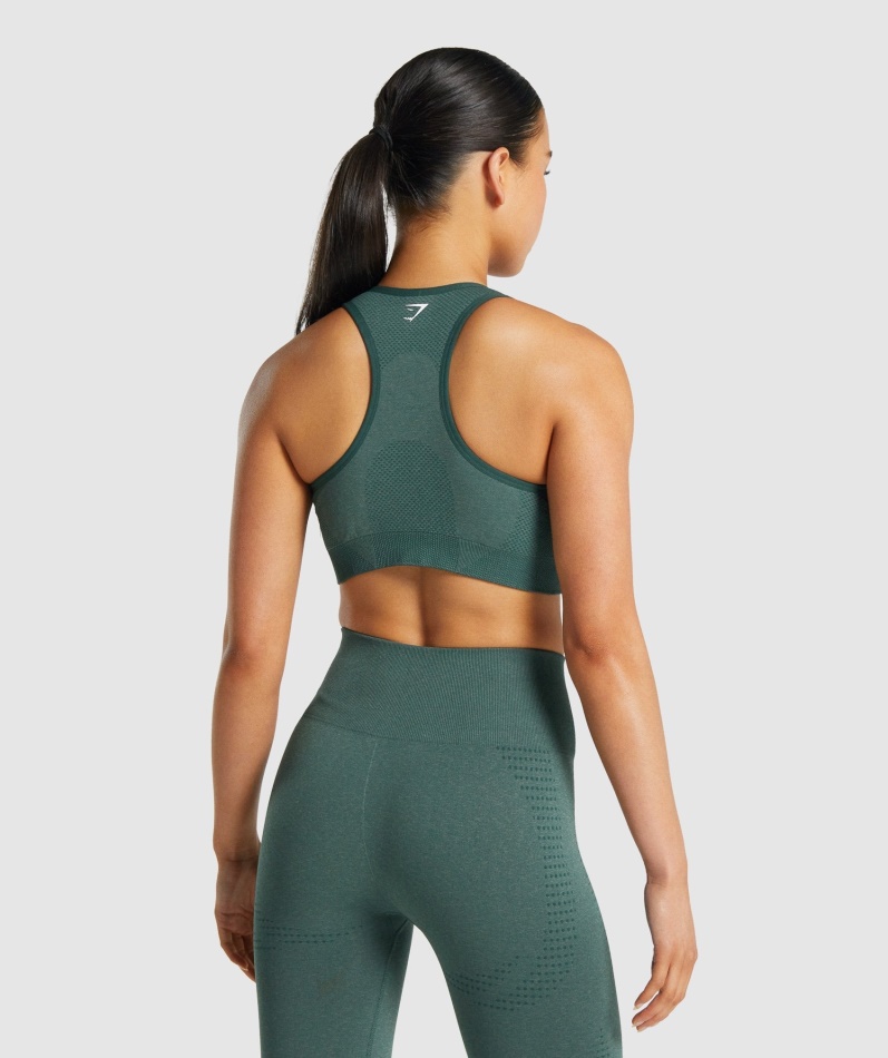 Gymshark Vital Seamless 2.0 Sports-bh Mørkegrønn Mergel