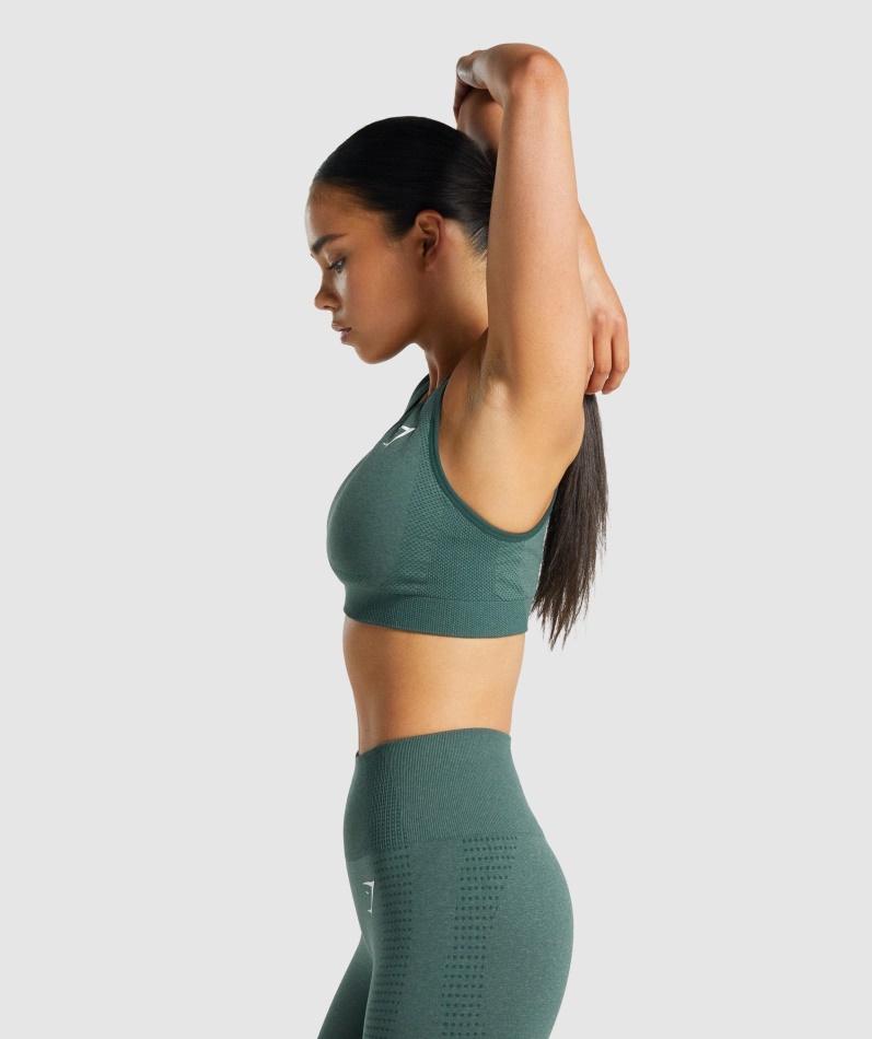 Gymshark Vital Seamless 2.0 Sports-bh Mørkegrønn Mergel