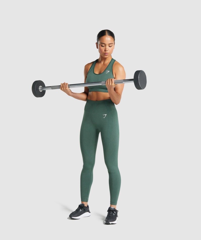 Gymshark Vital Seamless 2.0 Sports-bh Mørkegrønn Mergel
