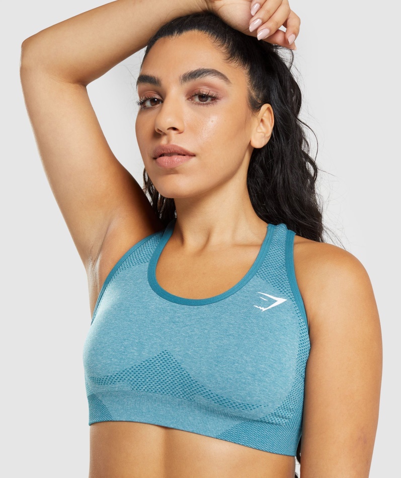 Gymshark Vital Sømløs 2.0 Sports-bh Tahoe Teal Marl