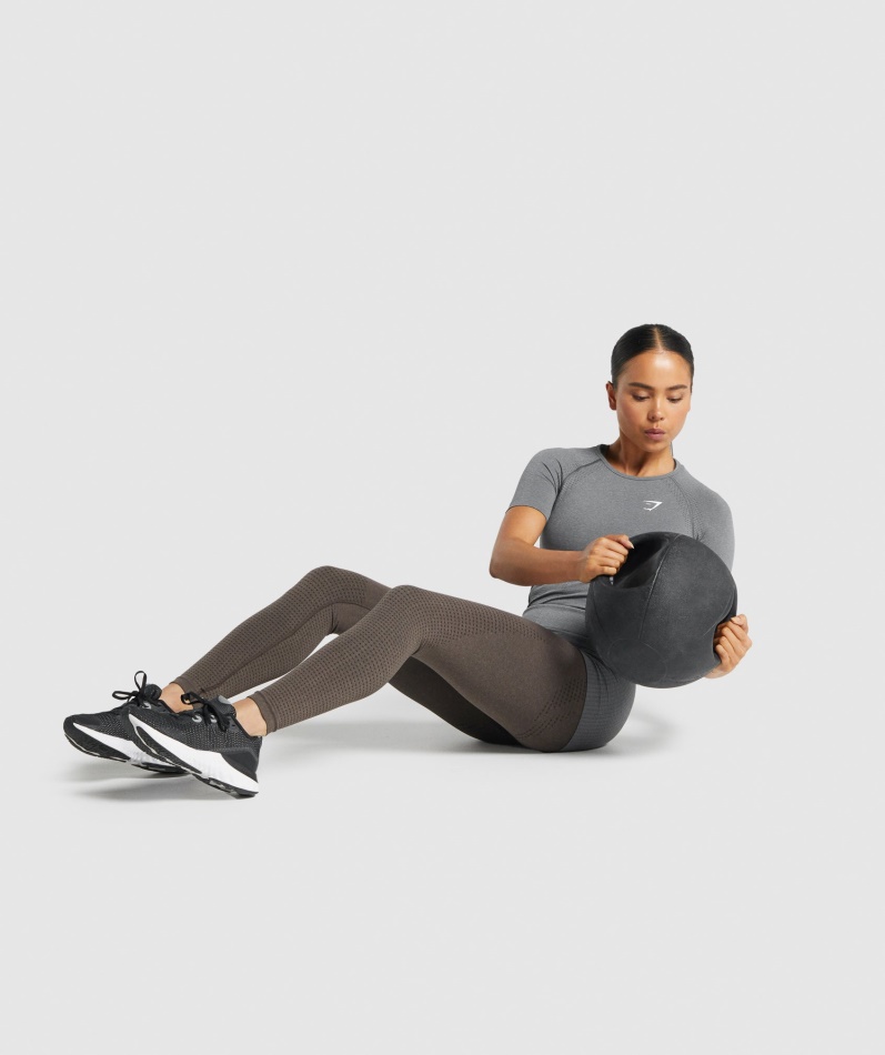 Gymshark Vital Sømløs 2.0 T-skjorte Smokey Grey Mergel