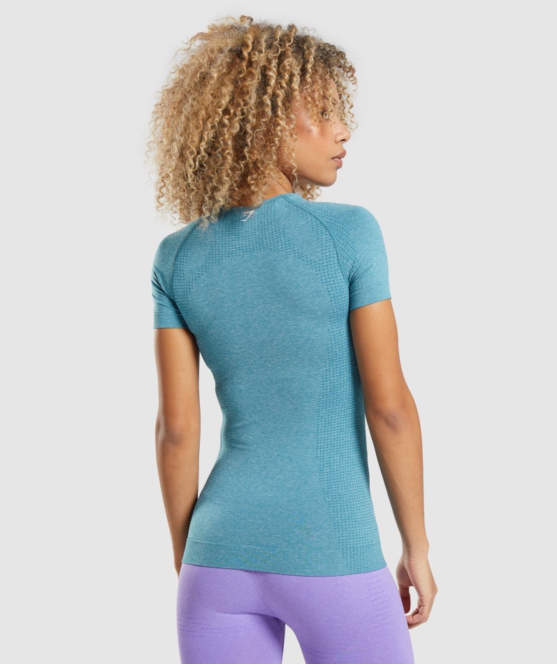Gymshark Vital Sømløs 2.0 T-skjorte Tahoe Teal Marl