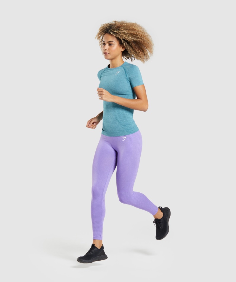 Gymshark Vital Sømløs 2.0 T-skjorte Tahoe Teal Marl