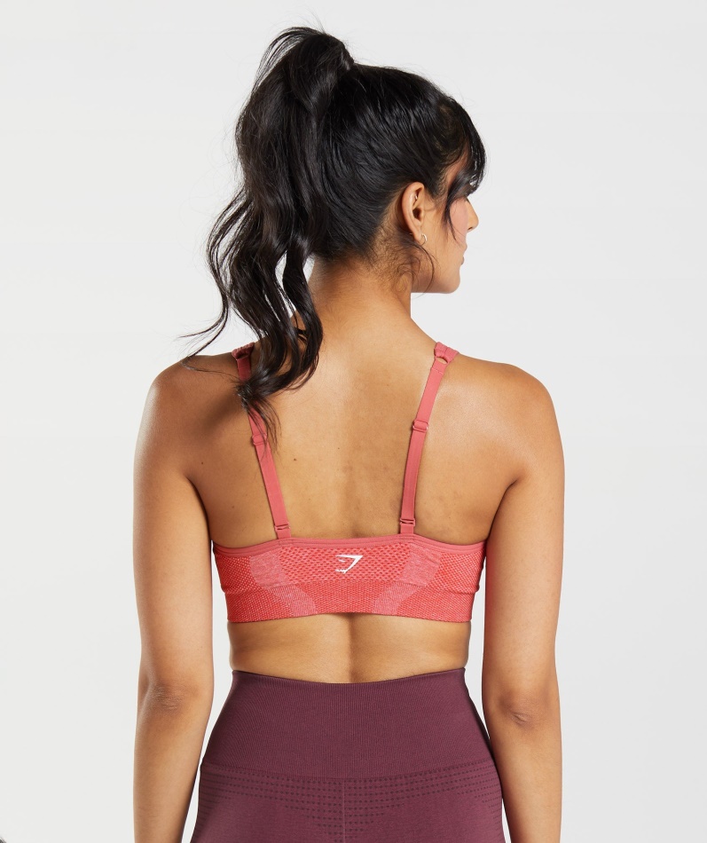 Gymshark Vital Sømløs 2.0 V-hals Sports-bh Chili Red Marl