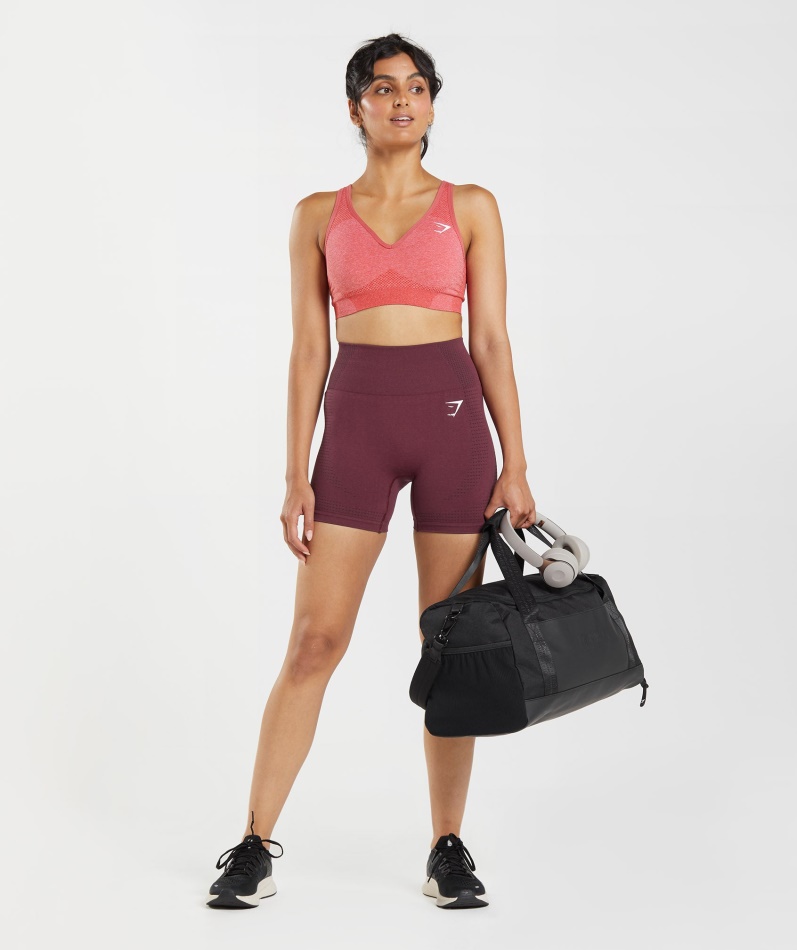 Gymshark Vital Sømløs 2.0 V-hals Sports-bh Chili Red Marl