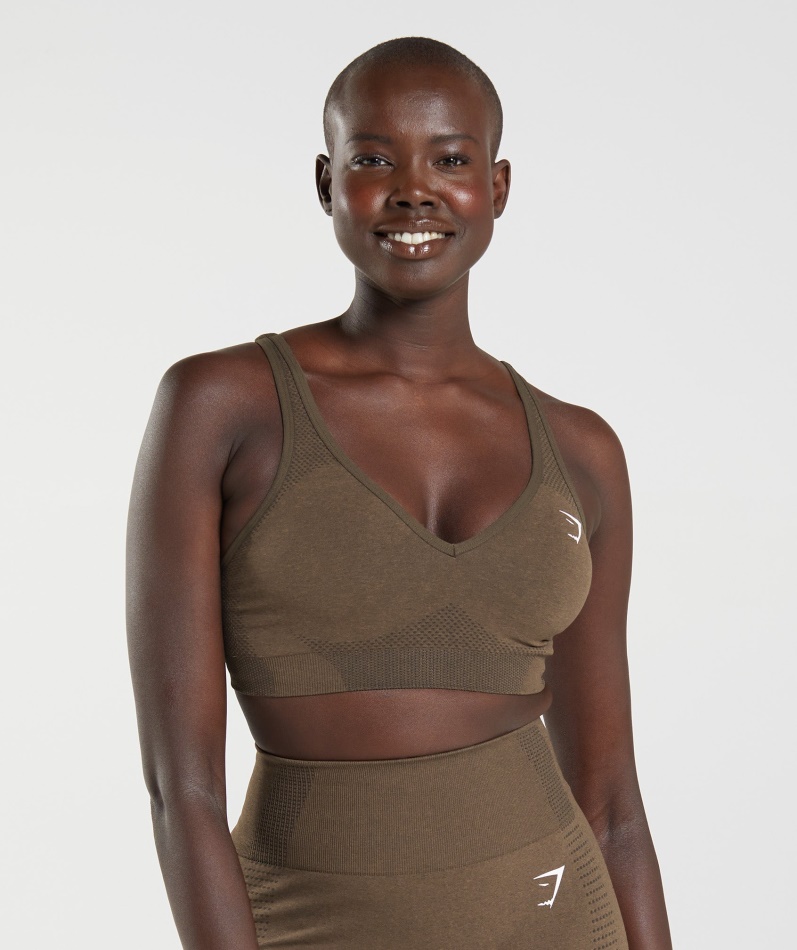 Gymshark Vital Sømløs 2,0 V-hals Sports-bh Espresso Marl