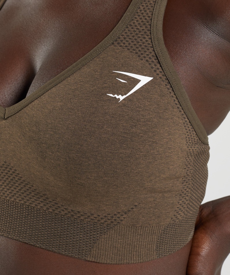 Gymshark Vital Sømløs 2,0 V-hals Sports-bh Espresso Marl