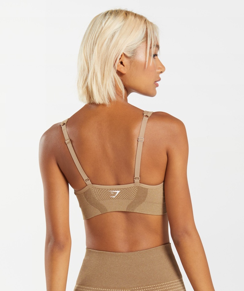 Gymshark Vital Sømløs 2.0 V-hals Sports-bh Fawn Marl