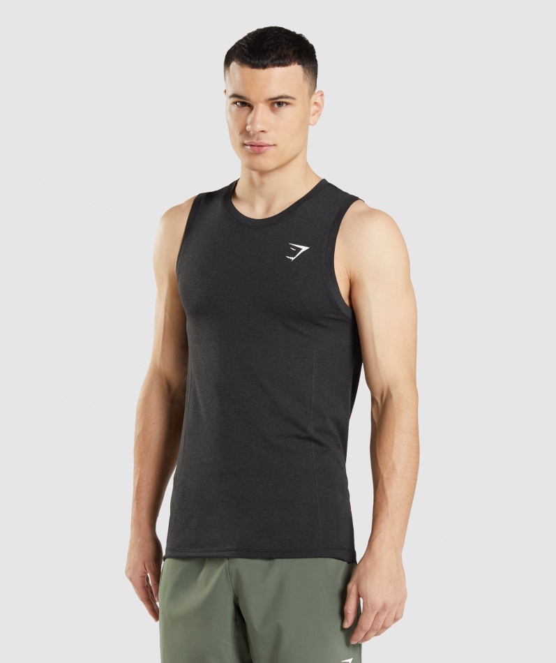 Gymshark Vital Sømløs Lett Tank Svart Mergel
