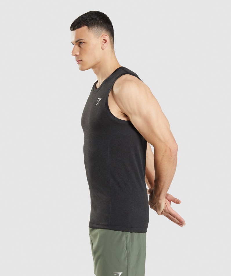 Gymshark Vital Sømløs Lett Tank Svart Mergel