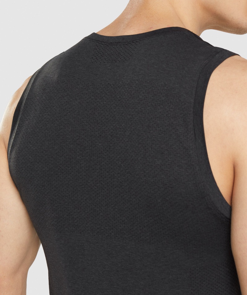 Gymshark Vital Sømløs Lett Tank Svart Mergel