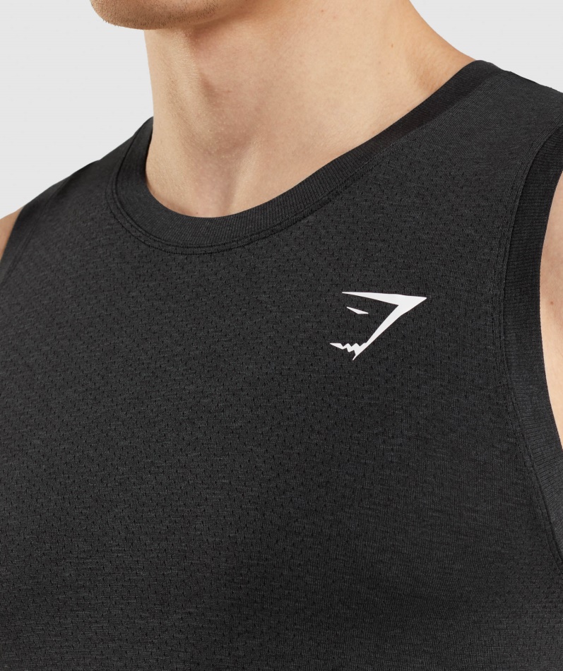 Gymshark Vital Sømløs Lett Tank Svart Mergel