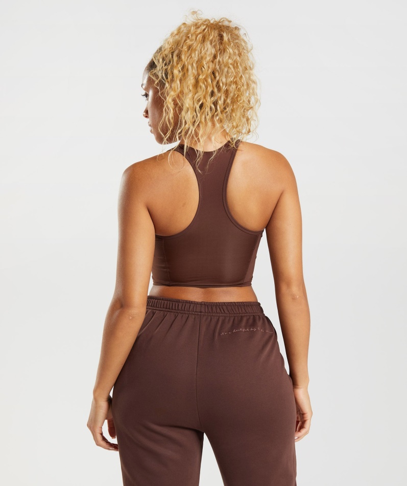 Gymshark Whitney Crop Tank Gjenopptenne Brun
