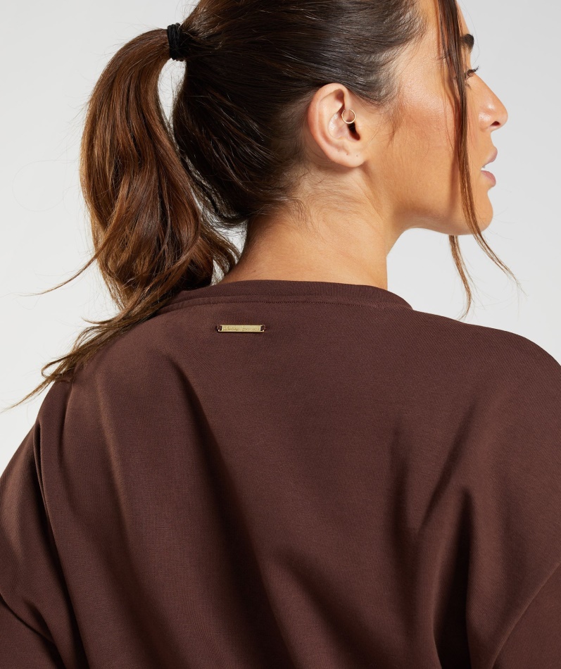 Gymshark Whitney Cropped Pullover Gjenopptenne Brun