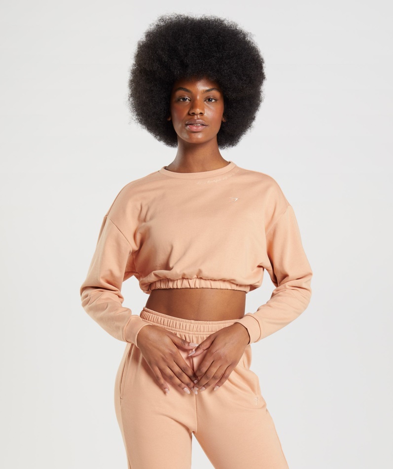 Gymshark Whitney Cropped Pullover Sunset Beige