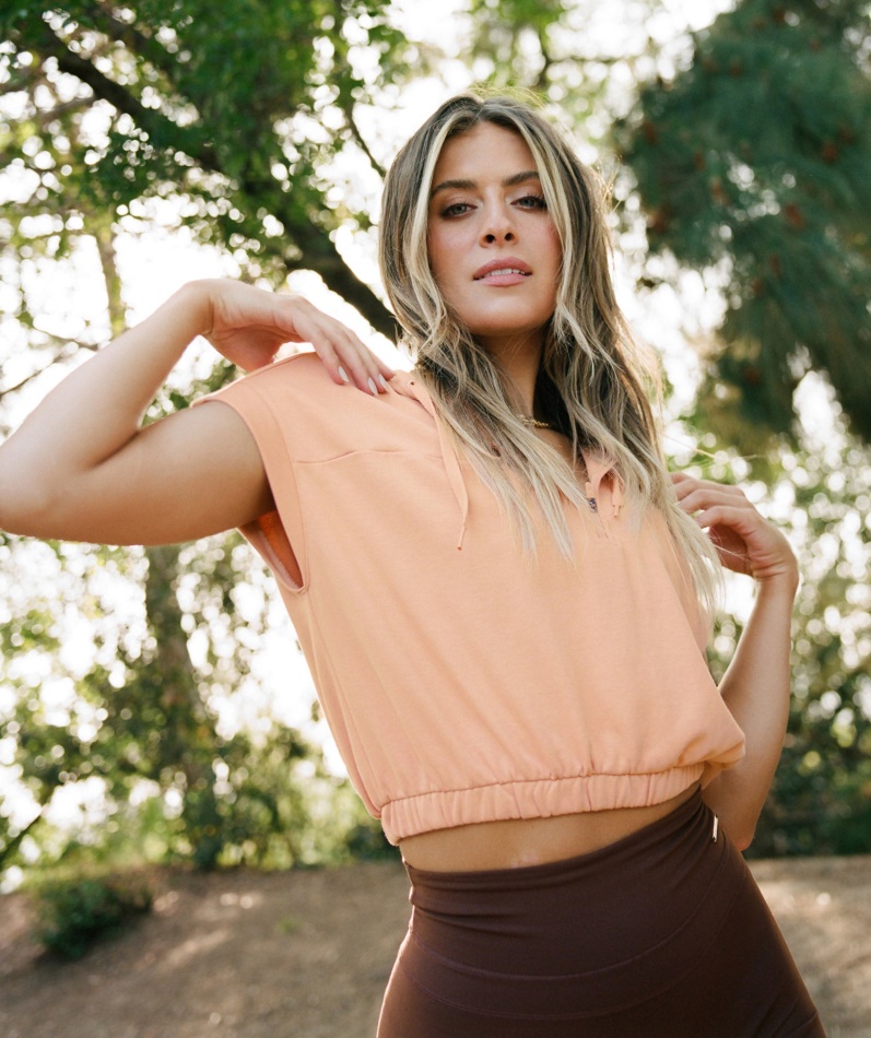 Gymshark Whitney Cropped Ermeløs Hettegenser Sunset Beige