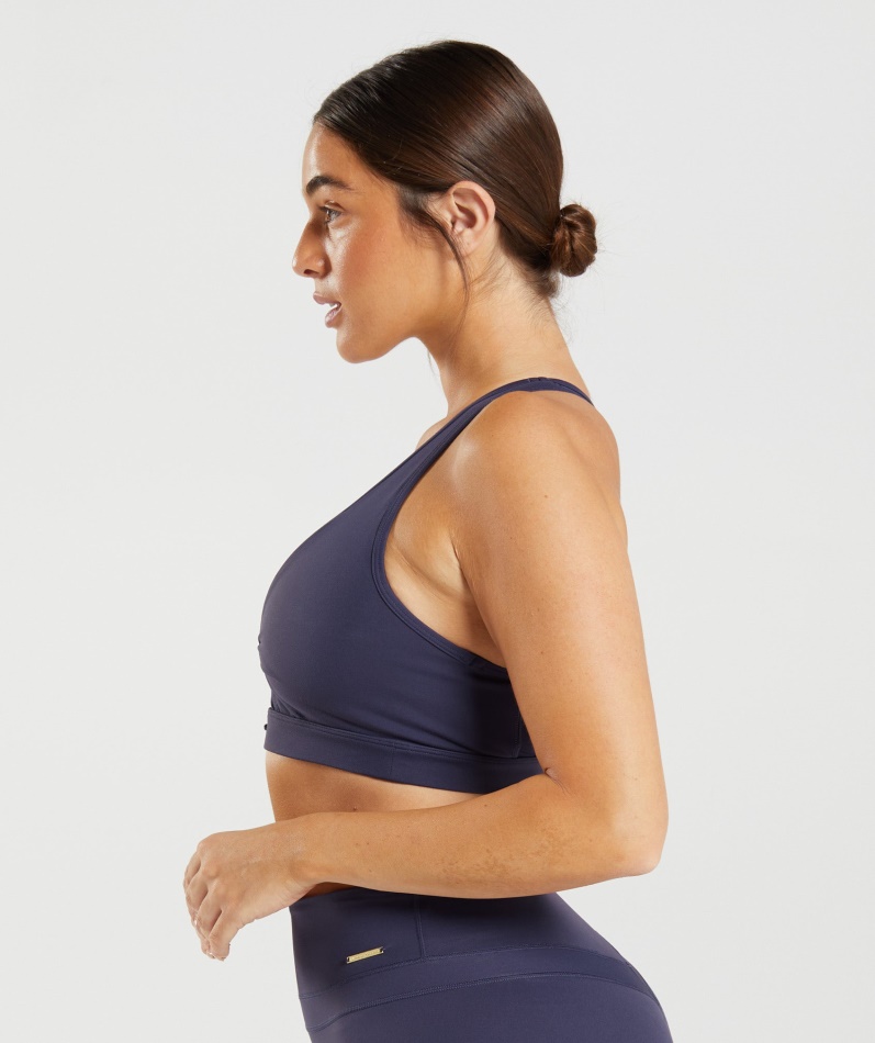 Gymshark Whitney Mesh Sports-bh Indigo Marineblå