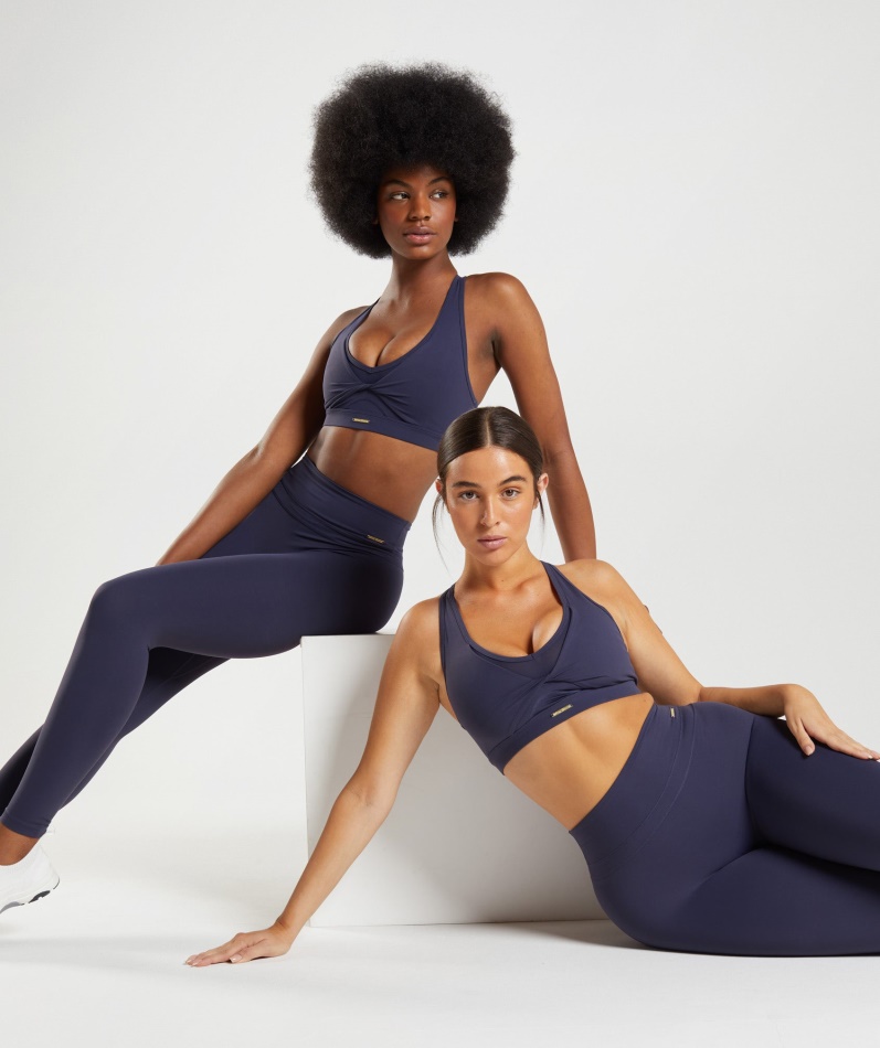 Gymshark Whitney Mesh Sports-bh Indigo Marineblå