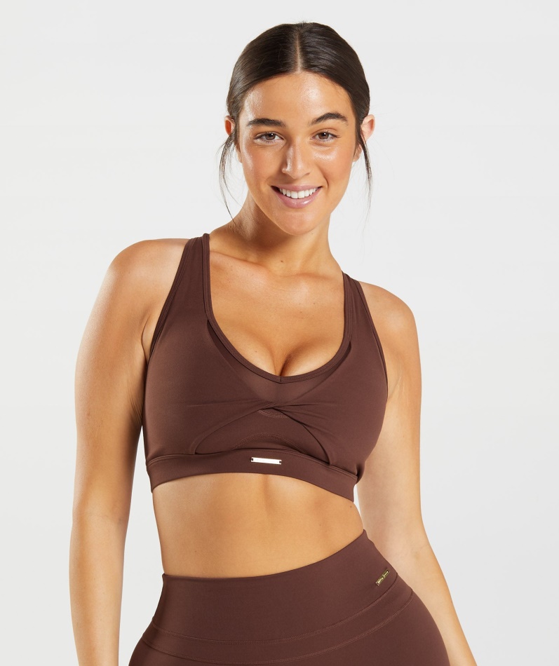 Gymshark Whitney Mesh Sports-bh Gjenoppstår Brun