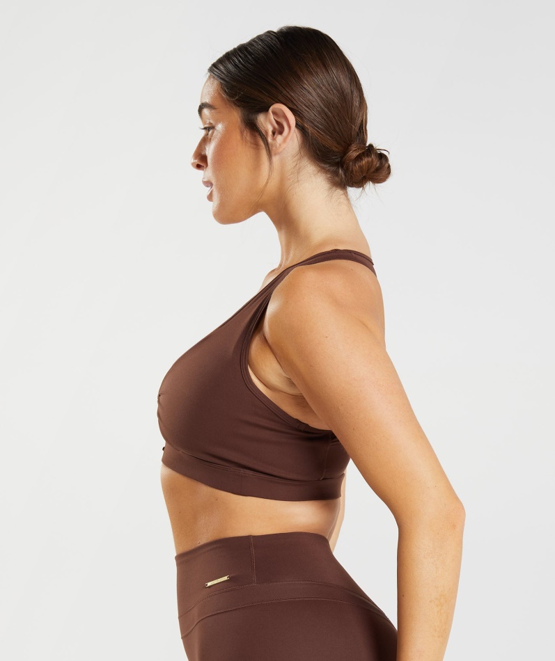 Gymshark Whitney Mesh Sports-bh Gjenoppstår Brun