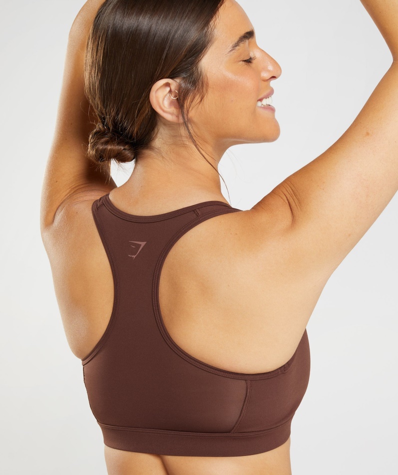 Gymshark Whitney Mesh Sports-bh Gjenoppstår Brun