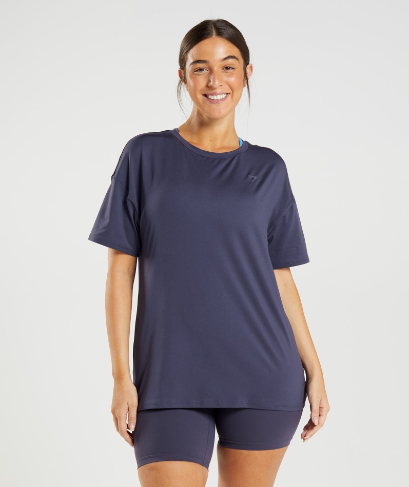 Gymshark Whitney Oversized T-skjorte Indigo Marineblå
