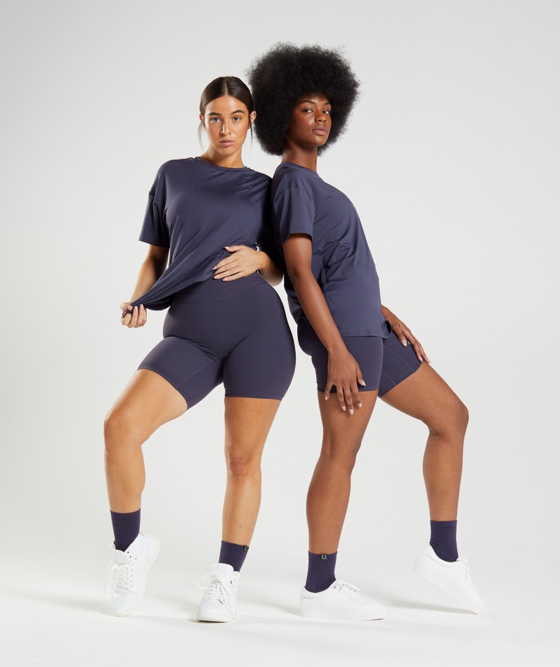 Gymshark Whitney Oversized T-skjorte Indigo Marineblå