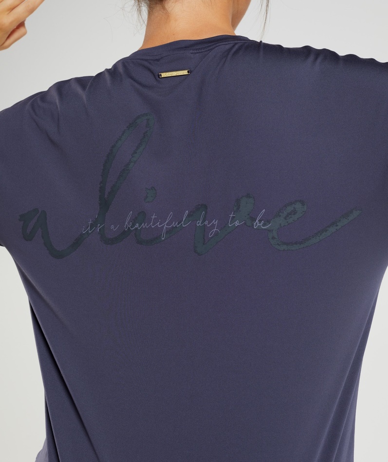 Gymshark Whitney Oversized T-skjorte Indigo Marineblå