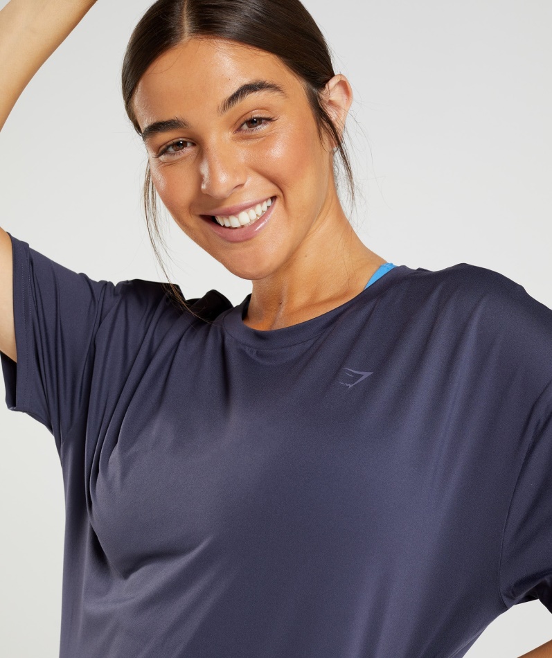 Gymshark Whitney Oversized T-skjorte Indigo Marineblå