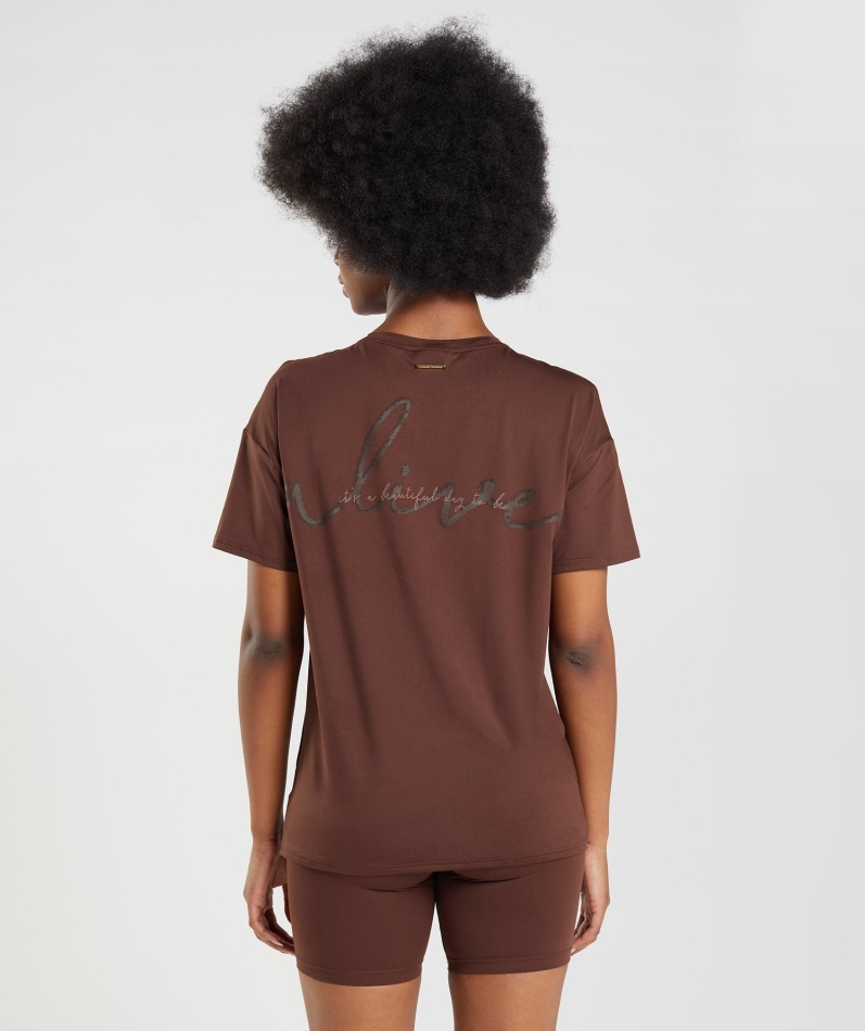 Gymshark Whitney Oversized T-skjorte Gjenopplives Brun