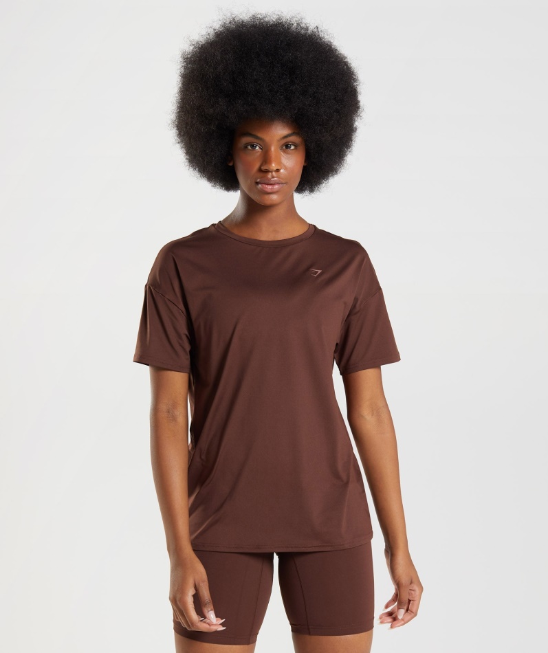 Gymshark Whitney Oversized T-skjorte Gjenopplives Brun