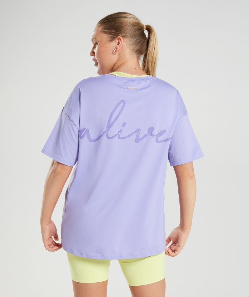 Gymshark Whitney Oversized T-skjorte Wildflower Lilla