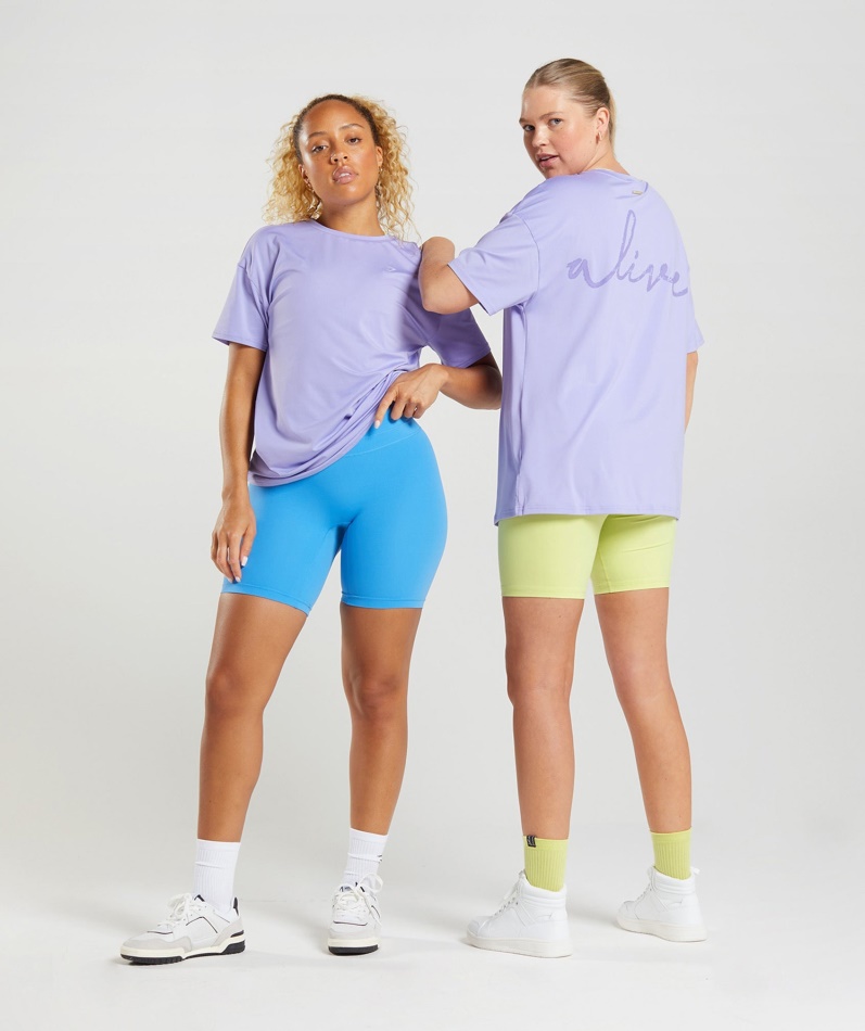 Gymshark Whitney Oversized T-skjorte Wildflower Lilla