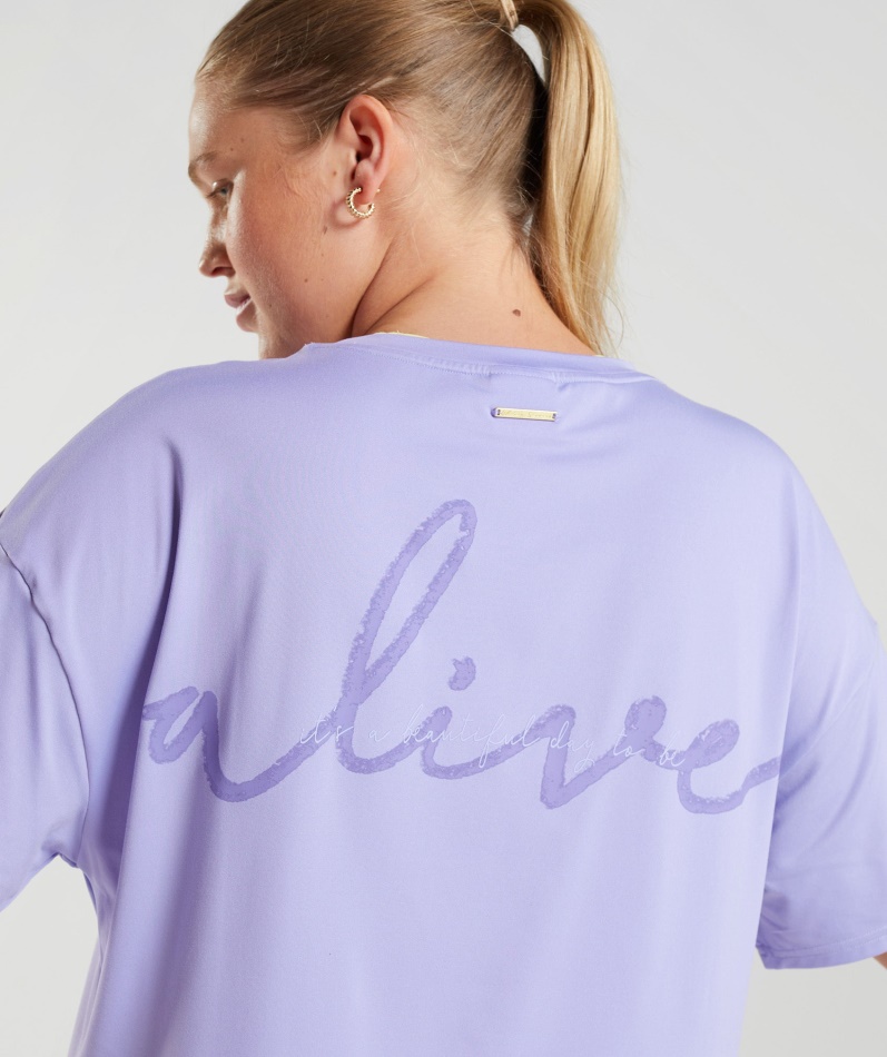 Gymshark Whitney Oversized T-skjorte Wildflower Lilla
