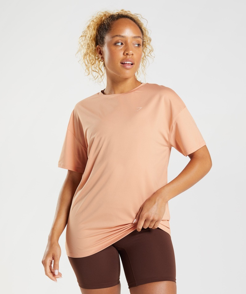 Gymshark Whitney Oversized T-skjorte Sunset Beige