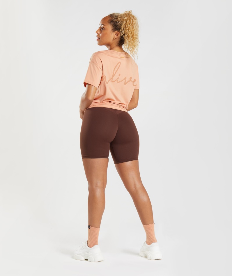 Gymshark Whitney Oversized T-skjorte Sunset Beige