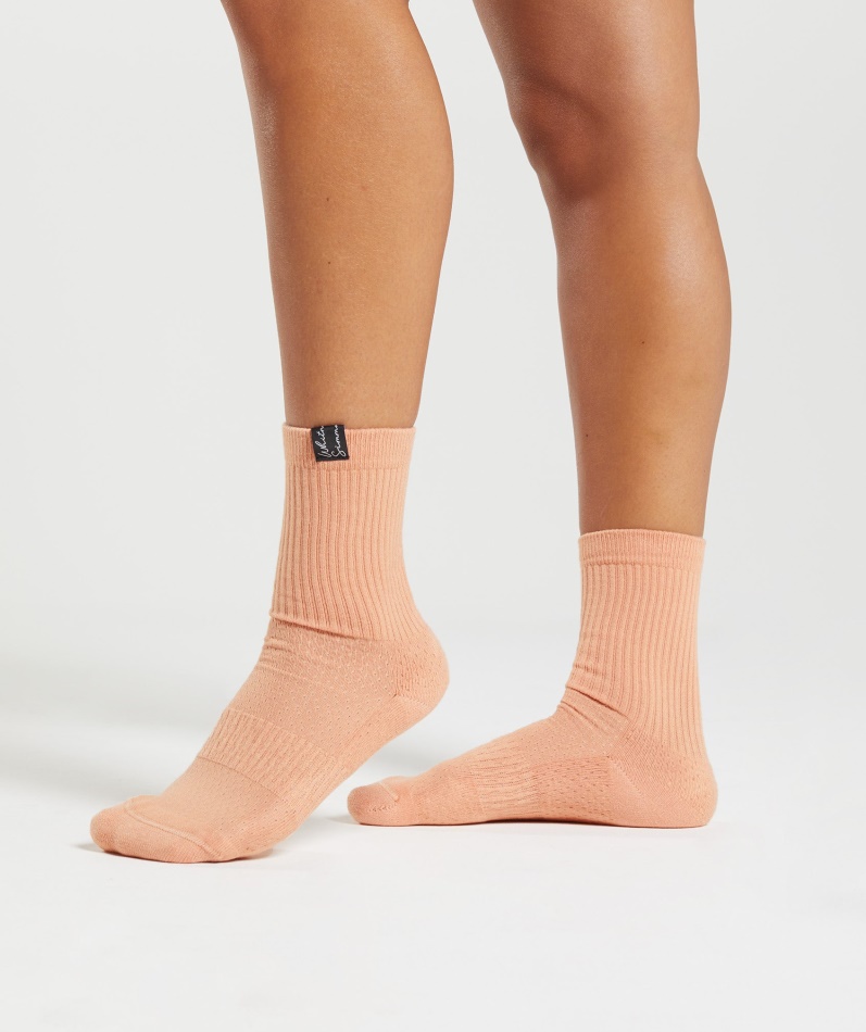 Gymshark Whitney Tab Crew Sokker 1pk Sunset Beige